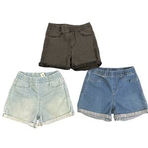 H&M Girl's LOT OF 3 Cuffed Pull-Up Soft Denim Jean Shorts - Size 10